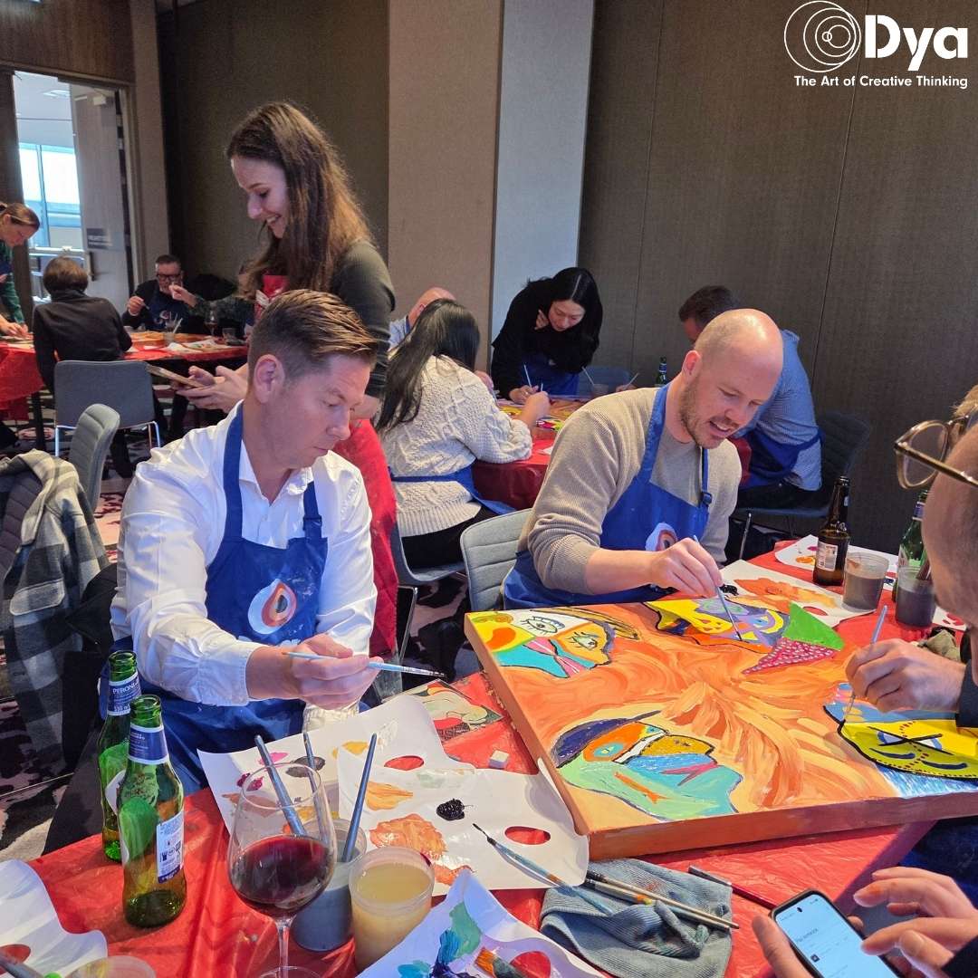 Melbourne team participating in a creative team building workshop