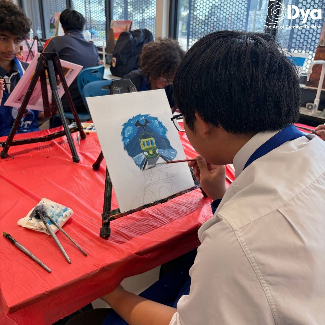 Students participating in an art workshop for schools in Melbourne